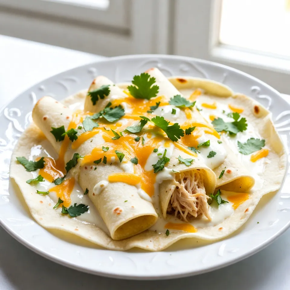 Creamy White Chicken Enchiladas Simple Dinner Delight
