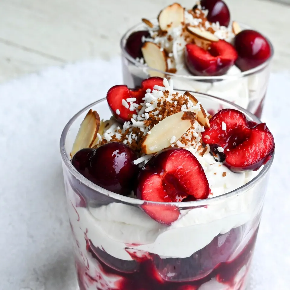 Cherries in the Snow Dessert Delightful Sweet Treat