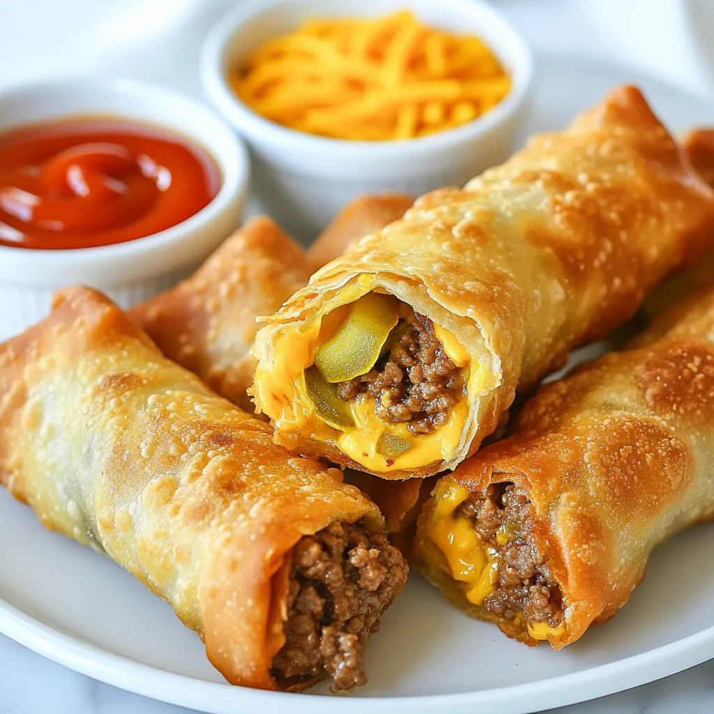 Cheeseburger Egg Rolls Crispy and Flavorful Snack