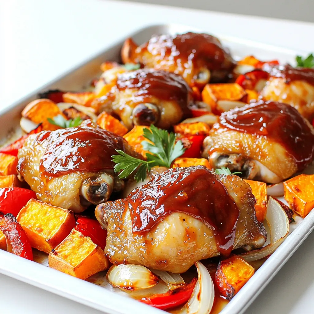 Sheet-Pan BBQ Chicken &#038; Sweet Potatoes Delight