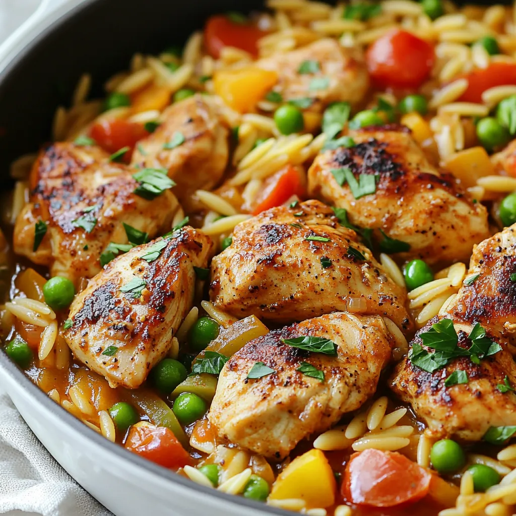 Cajun Chicken Orzo Skillet Tasty Weeknight Meal