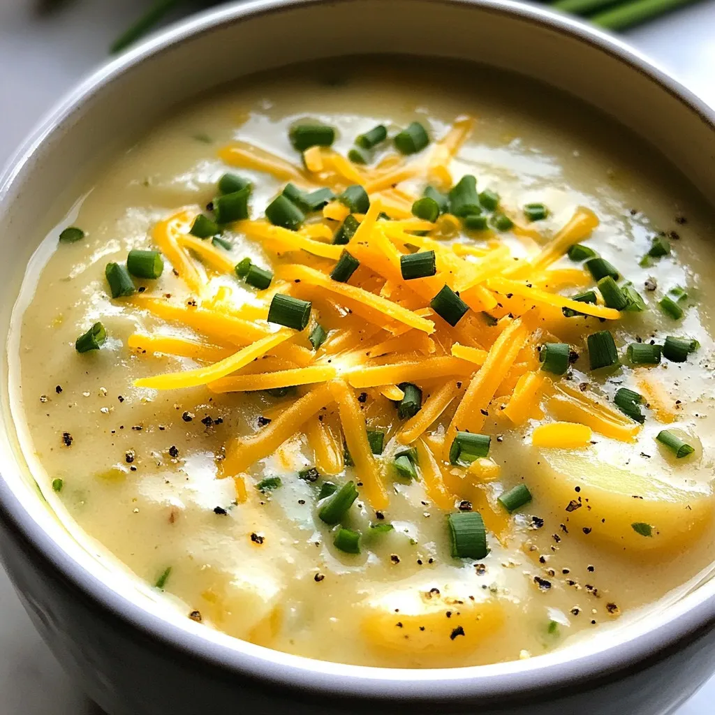 Cheddar Garlic Herb Potato Soup Deeply Flavorful Dish