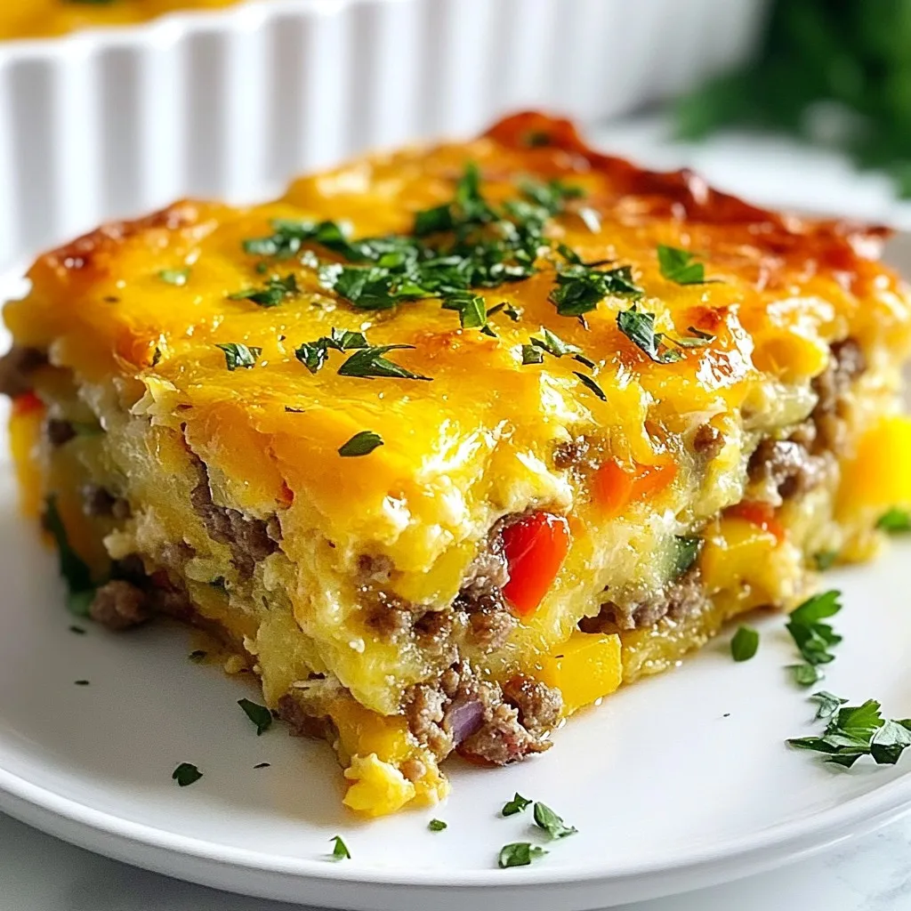 Sausage Hash Brown Breakfast Casserole Delightful Meal