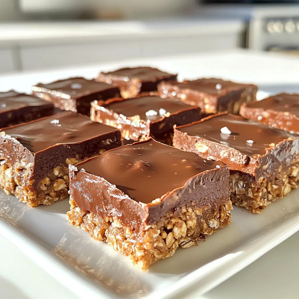 No-Bake Chocolate Peanut Butter Oat Bars Delight