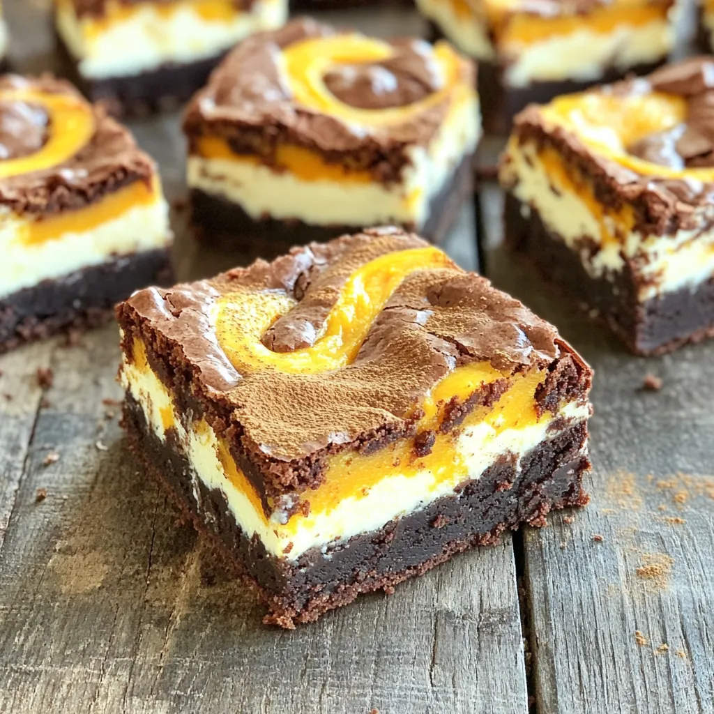 Pumpkin Cream Cheese Swirl Brownies Delicious Treat
