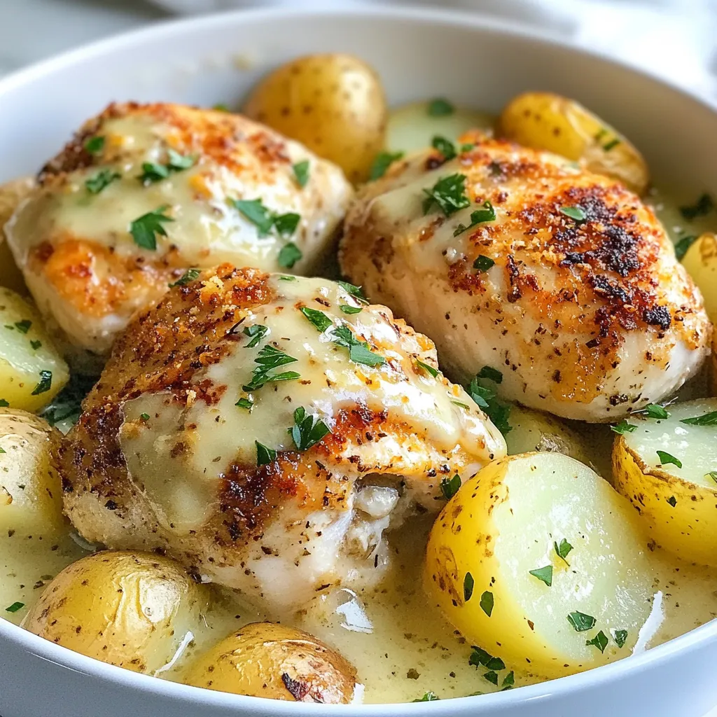Garlic Parmesan Crockpot Chicken and Potatoes Delight