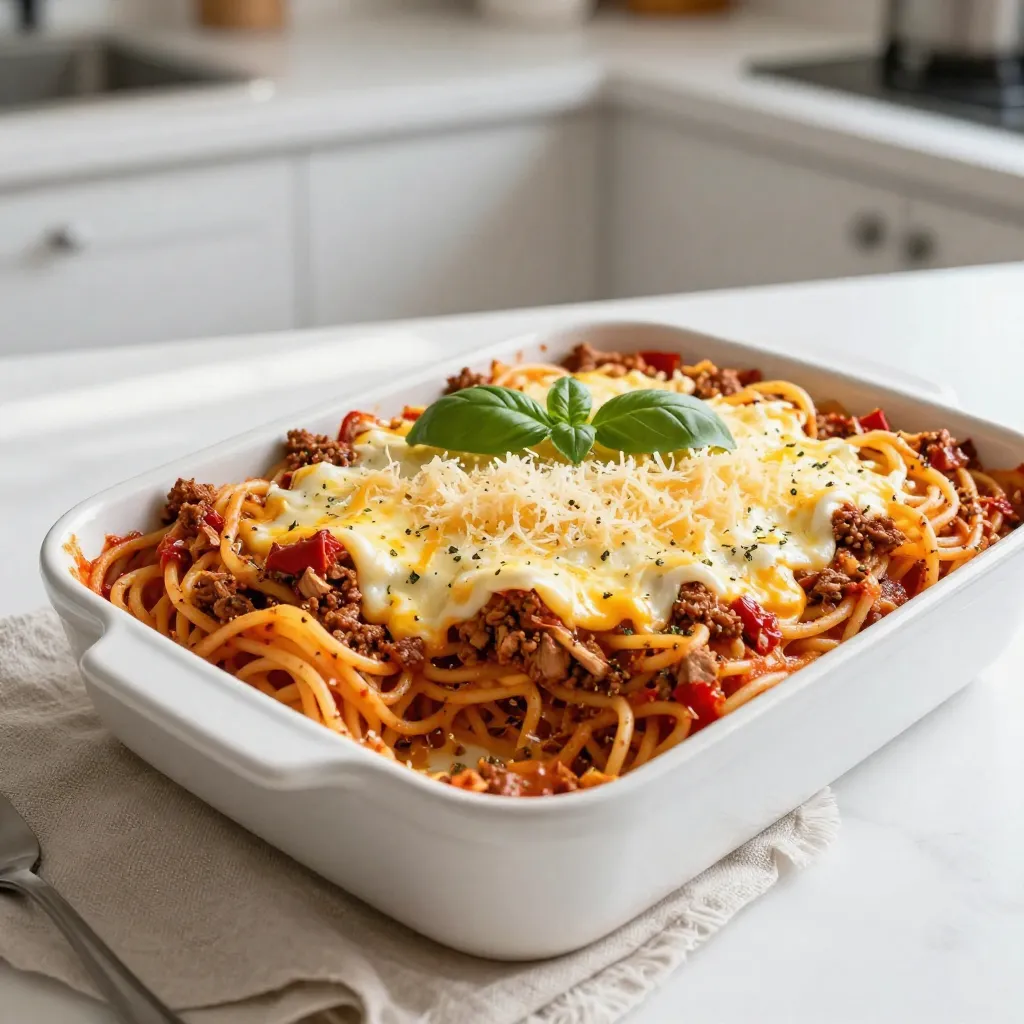 Cheesy Baked Spaghetti Casserole Simple Comfort Food