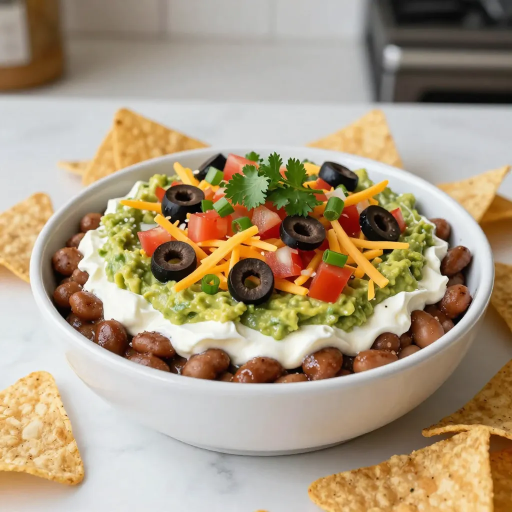 Savory Seven Layer Taco Dip Easy and Flavorful Snack