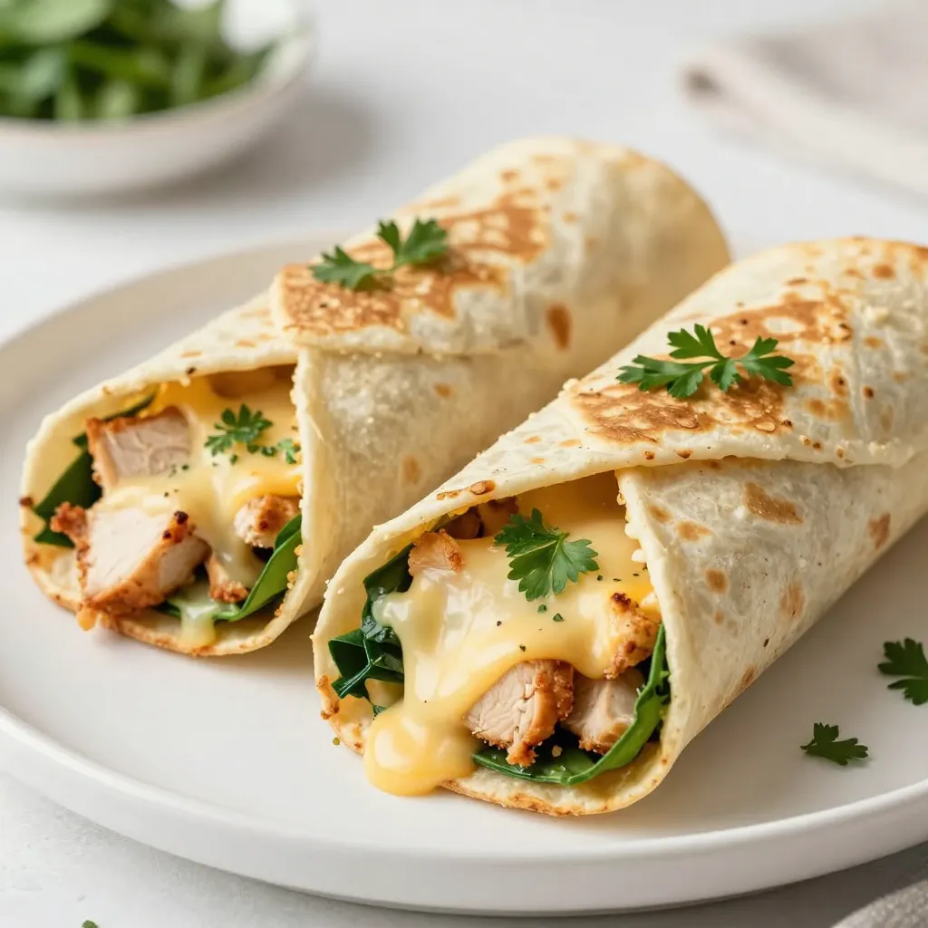 Cheesy Garlic Chicken Wraps Delightful and Easy Meal