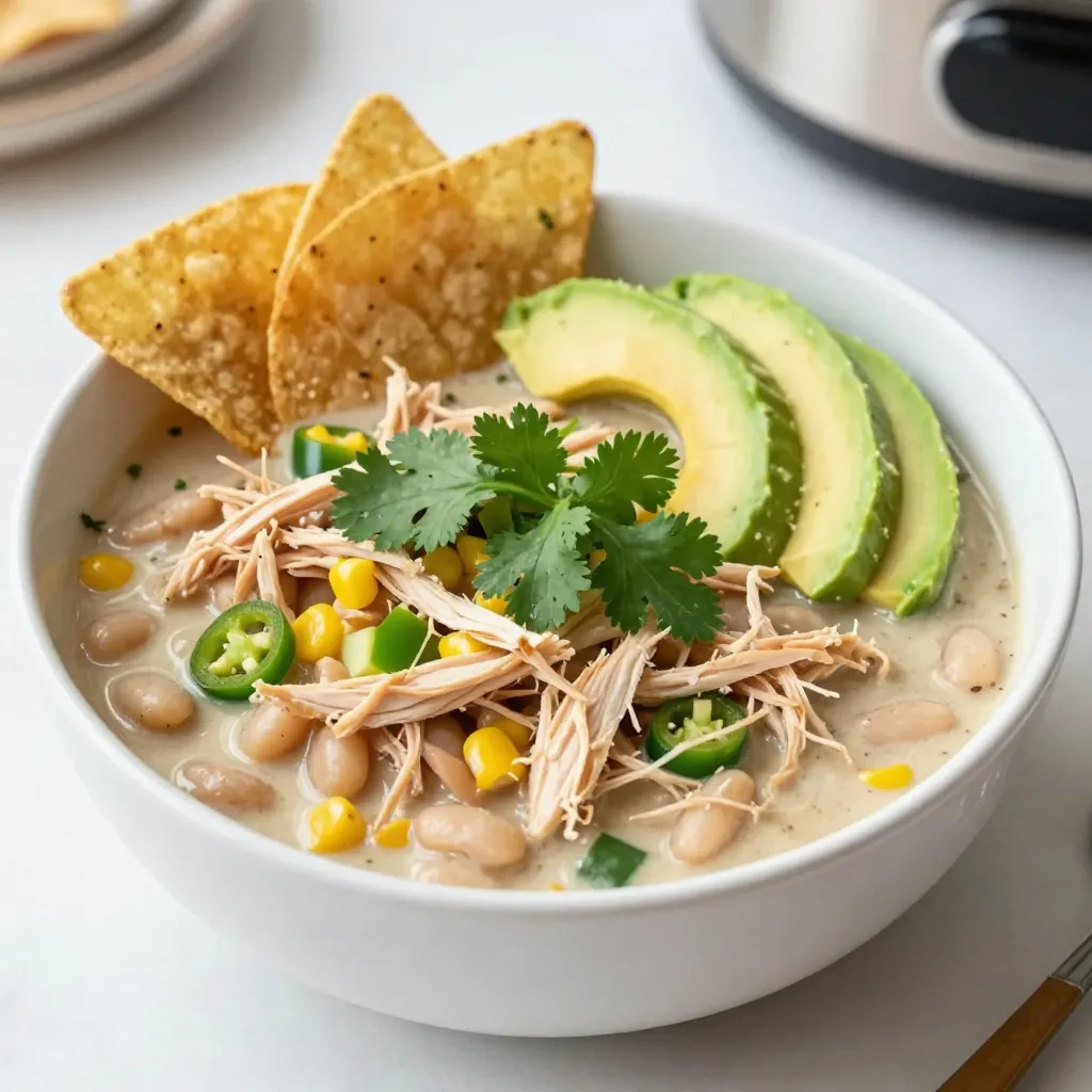 Crockpot Creamy White Chicken Chili Flavorful Dish