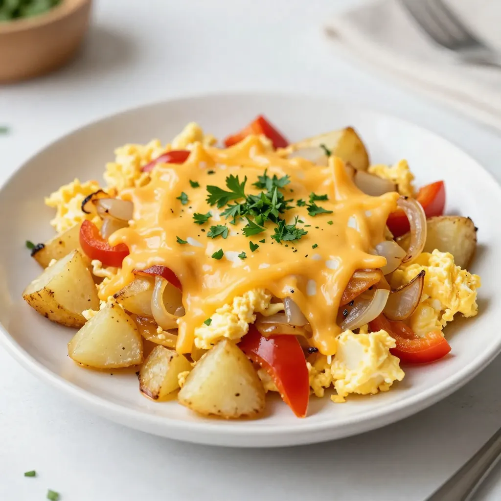 Cheesy Potato Egg Scramble Simple and Flavorful Dish