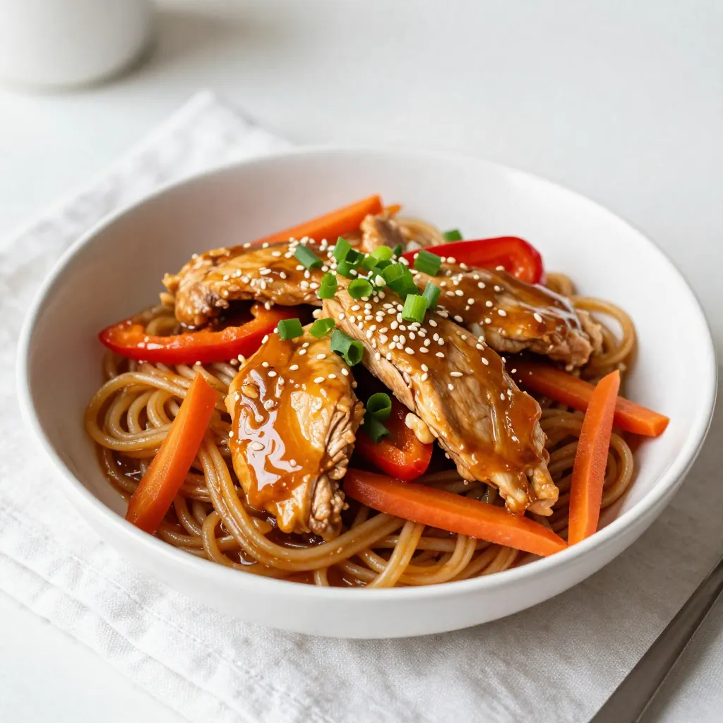 Sticky Garlic Chicken Noodles Savory and Quick Meal