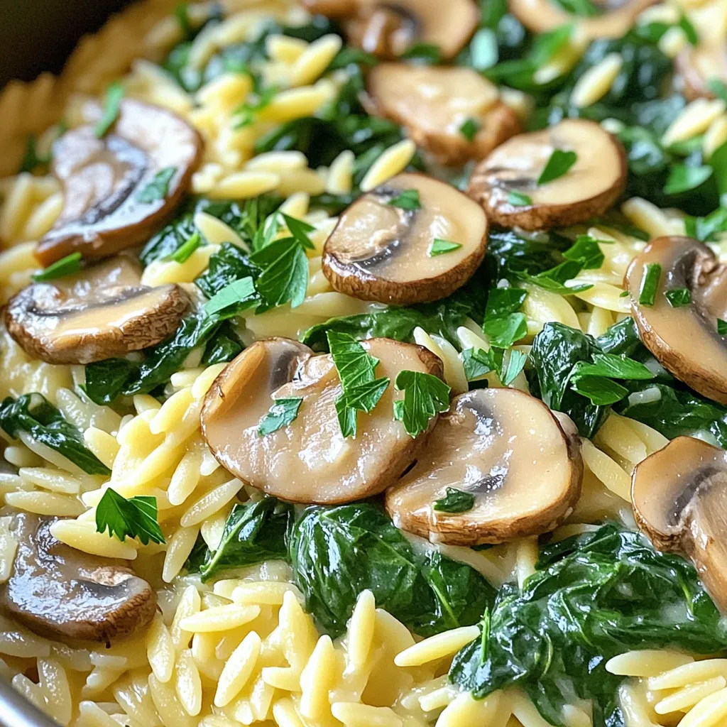 One-Pot Mushroom Spinach Orzo Simple and Savory Meal