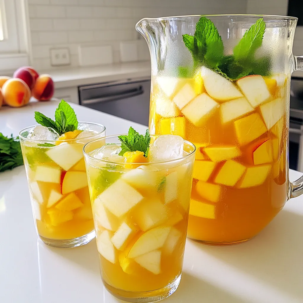 Apple Peach Green Tea Lemonade Refreshing Drink Recipe