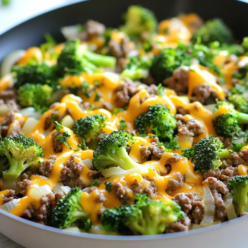 Keto Hamburger Broccoli Skillet Quick and Tasty Meal