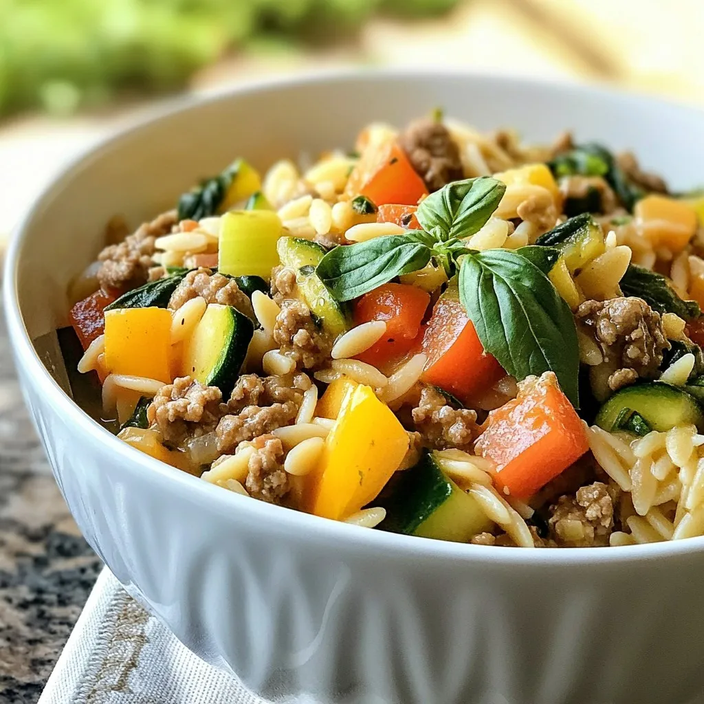 One-Pot Ground Turkey Orzo Flavorful Family Meal