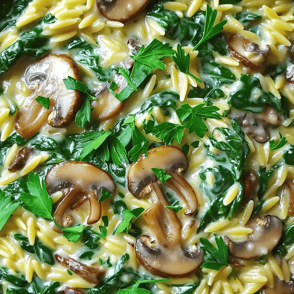 One-Pot Creamy Mushroom and Spinach Orzo Delight