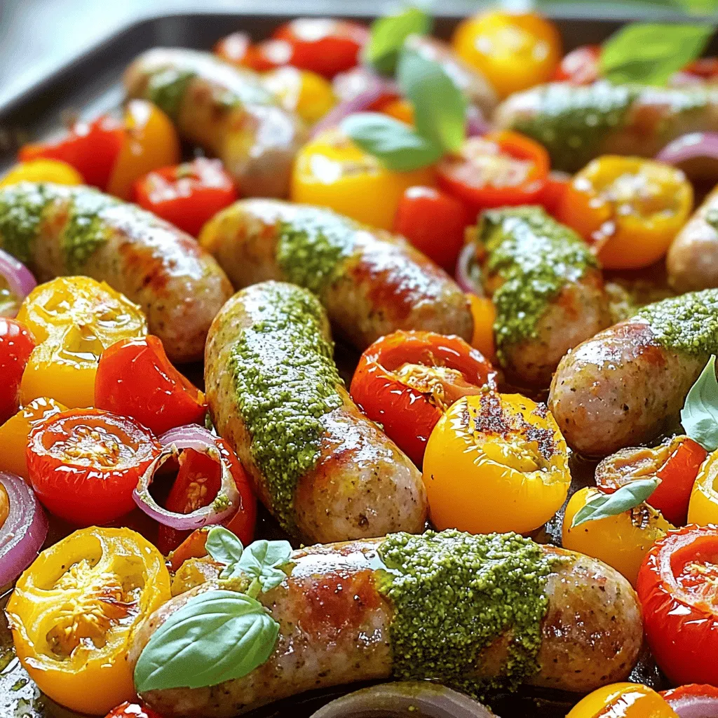 Sheet Pan Pesto Sausage &#038; Peppers Flavor Explosion