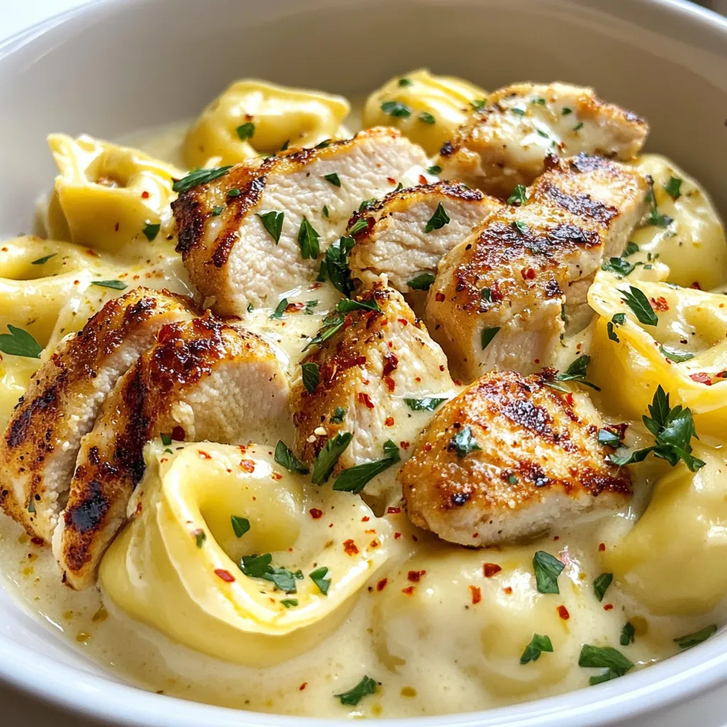 Garlic Parmesan Tortellini with Chicken Recipe Delight