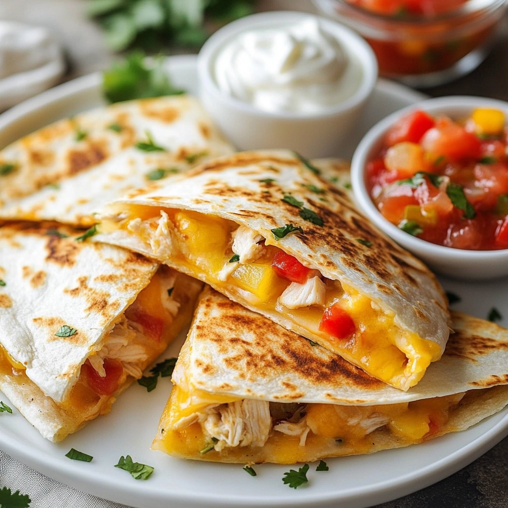 Savory Tex-Mex Chicken Quesadillas with Peppers Delight