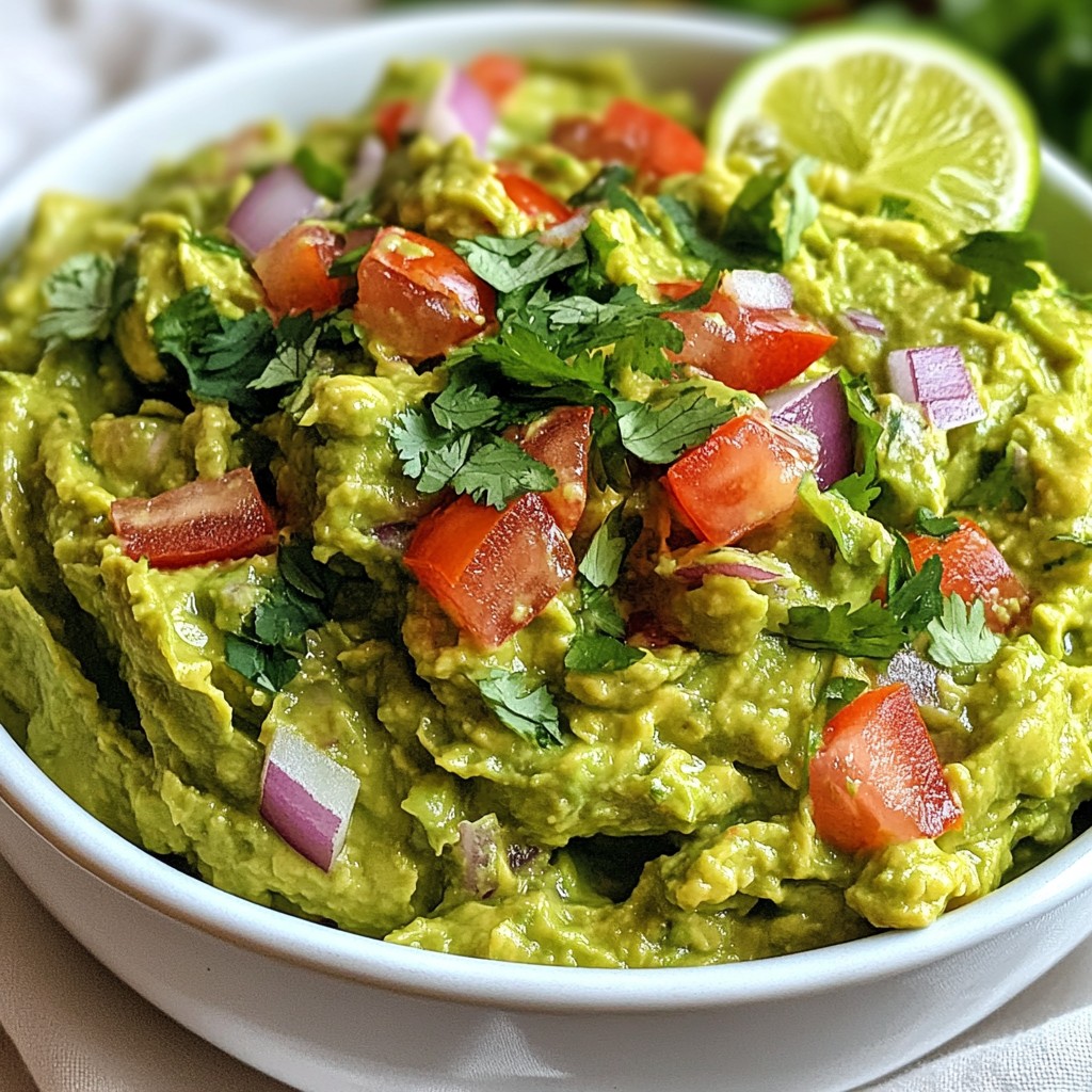 Creamy Mexican Guacamole with Lime and Cilantro Treat