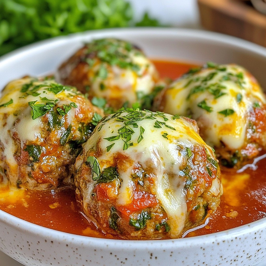 Spinach Garlic Mozzarella Meatballs Flavorful Delight