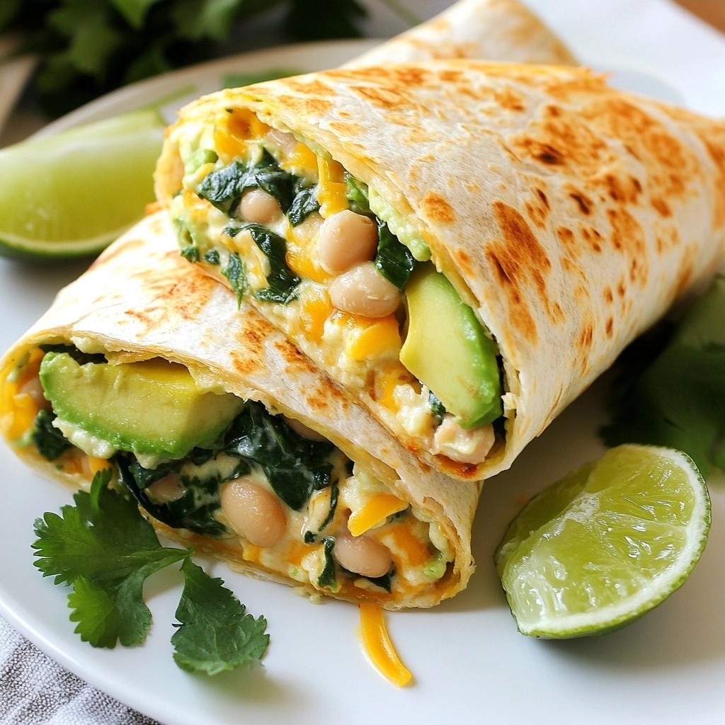 Creamy Tex-Mex White Bean and Spinach Burritos Recipe