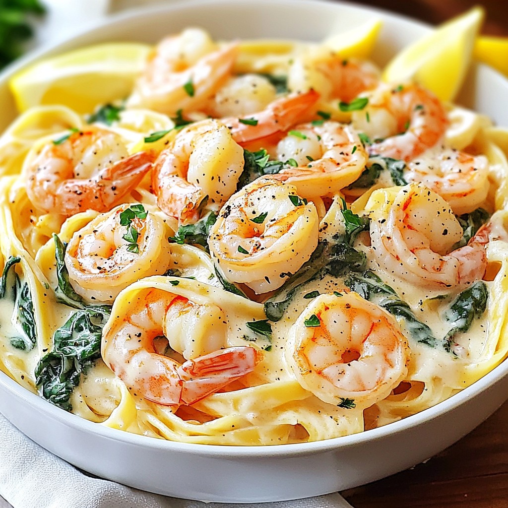 One-Pan Shrimp Fettuccine Alfredo Simple and Quick Dish