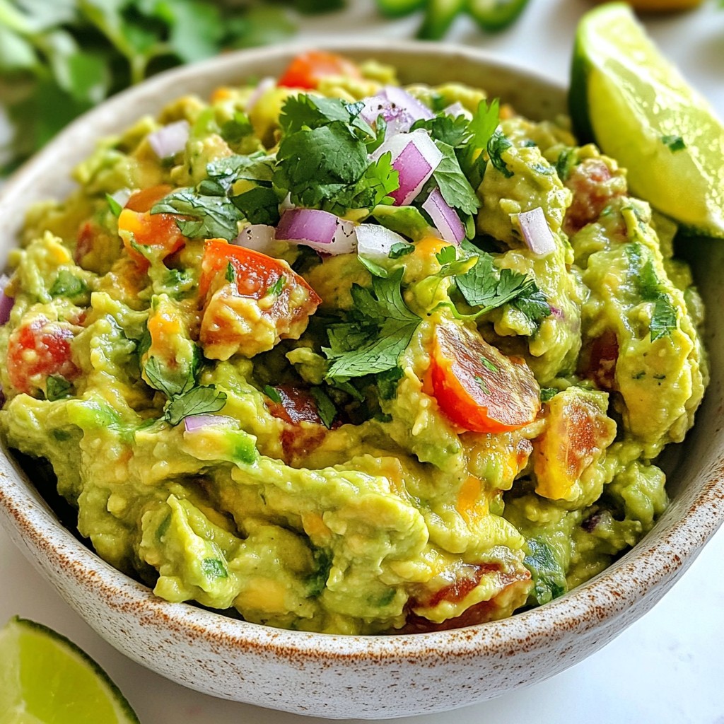 Creamy Mexican Guacamole with Lime and Cilantro Magic