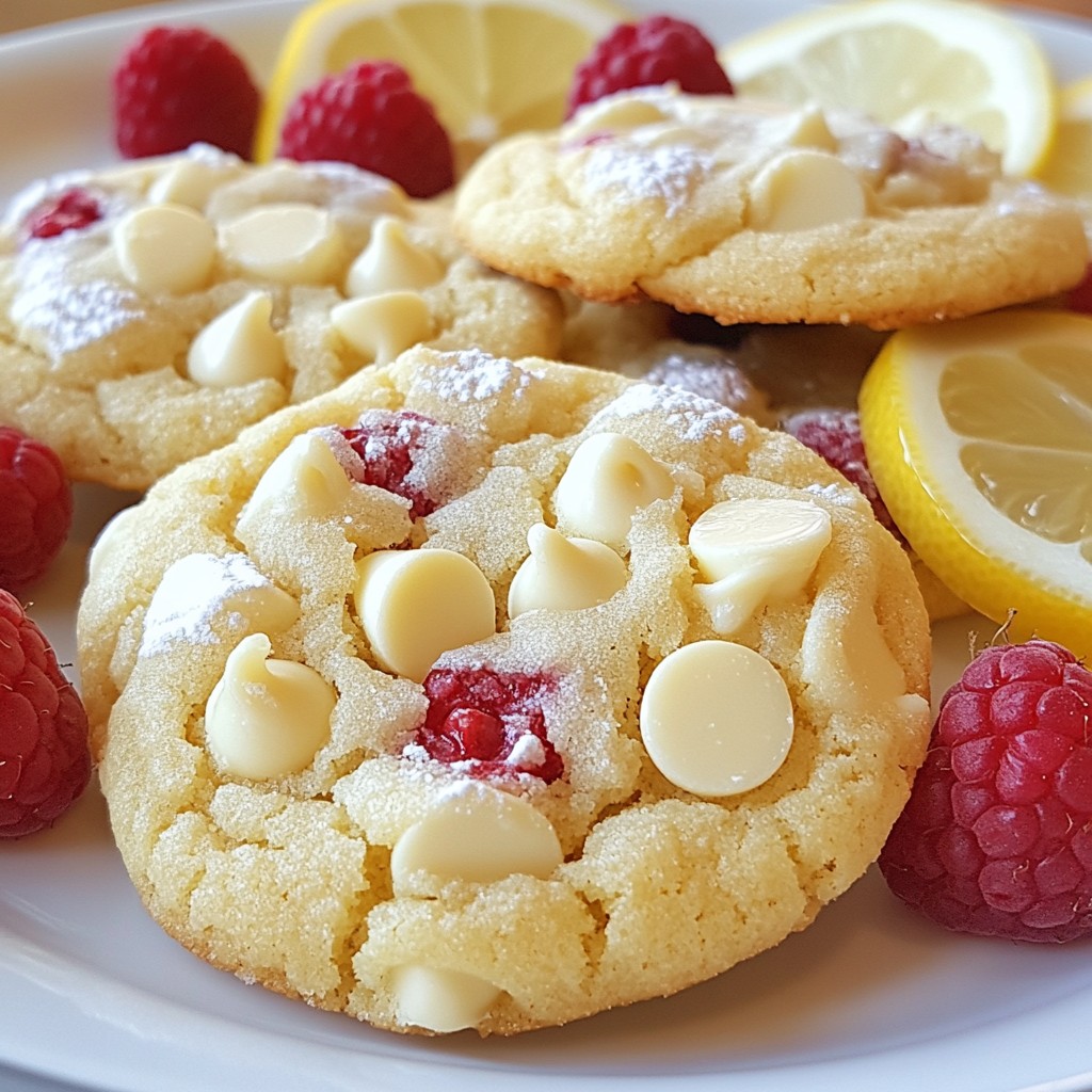 White Chocolate Lemon Raspberry Cookies Delightful Treat
