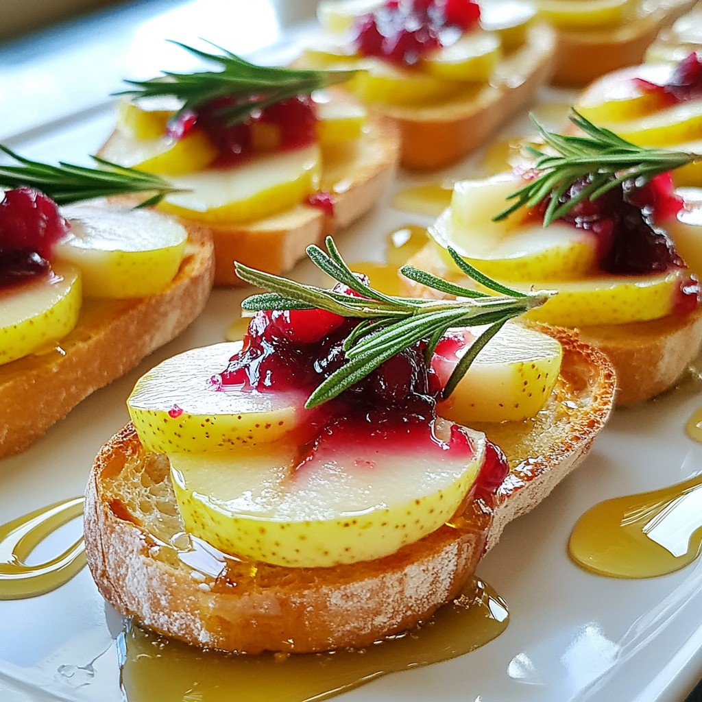 Pear Brie Cranberry Crostini Delightful Party Appetizer