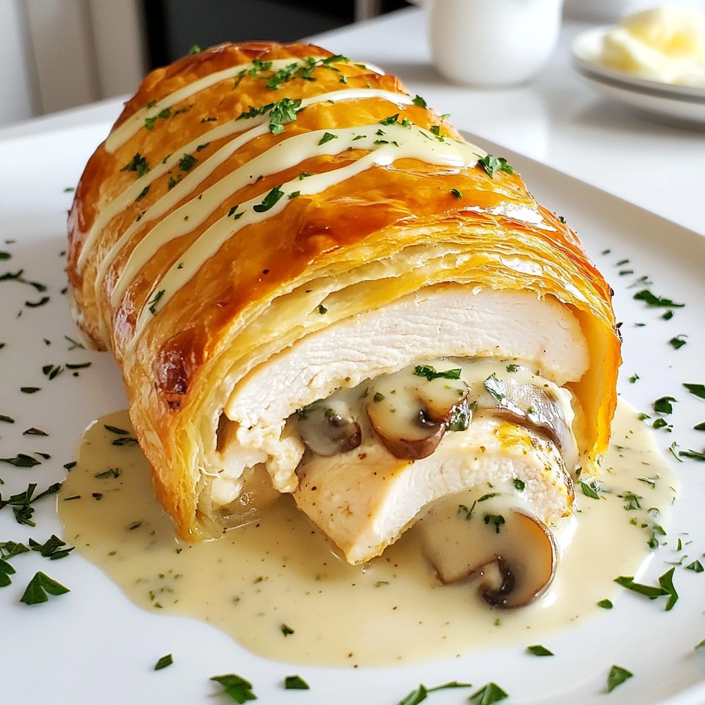 Chicken Wellington with Dijon Cream Sauce Delight