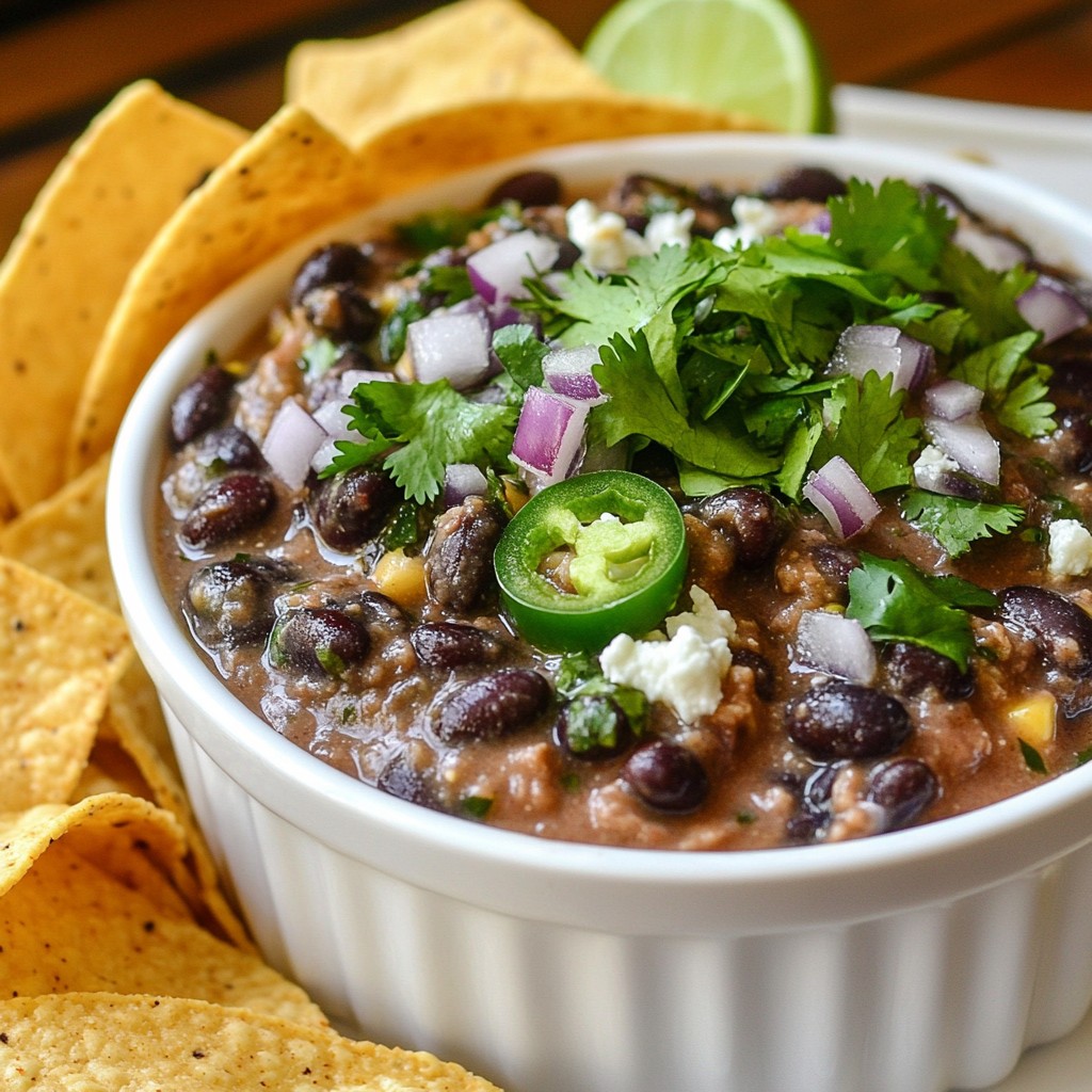 Zesty Mexican Bean Dip with Cilantro and Lime Delight