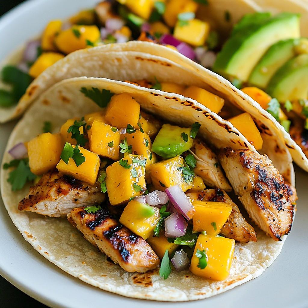 Grilled Tex-Mex Chicken Tacos with Mango Salsa Delight