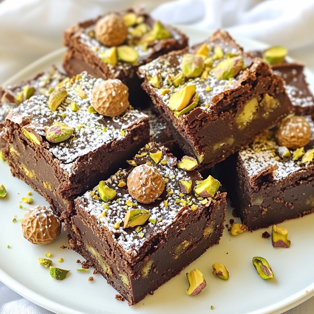 Pistachio Ferrero Rocher Brownies Delicious Treat Idea