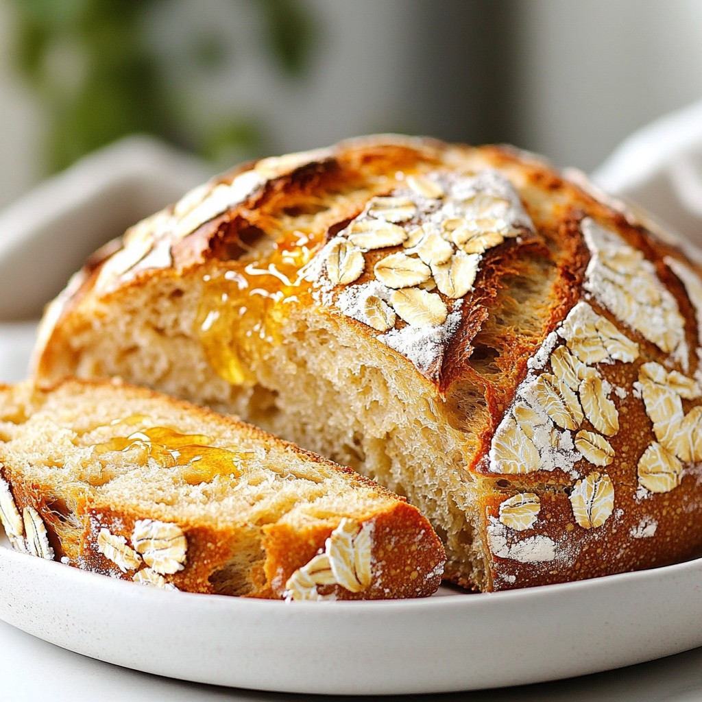 No Knead Honey Oat Bread Simple and Tasty Recipe