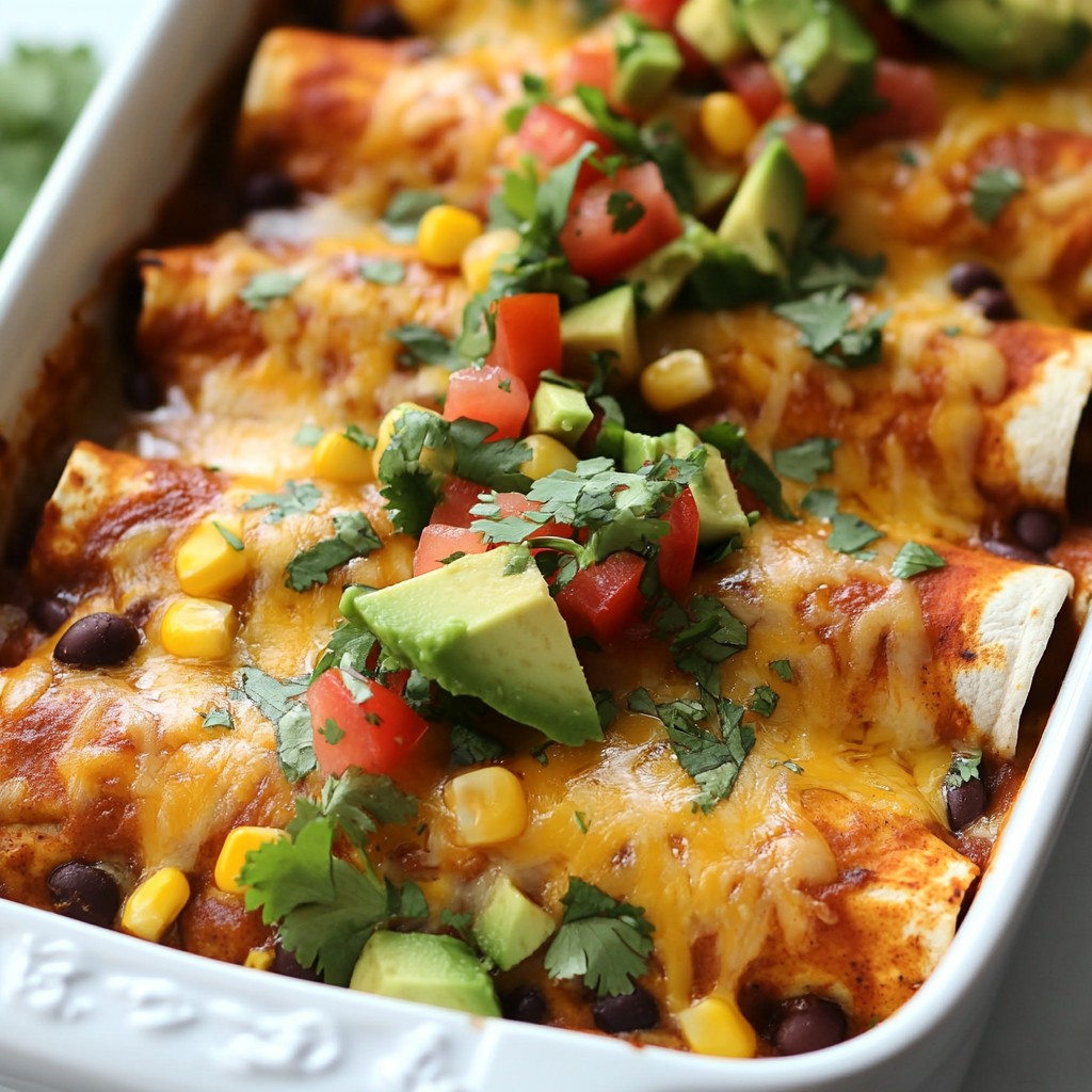 Vegetarian Mexican Bean and Sweet Potato Enchiladas Delight