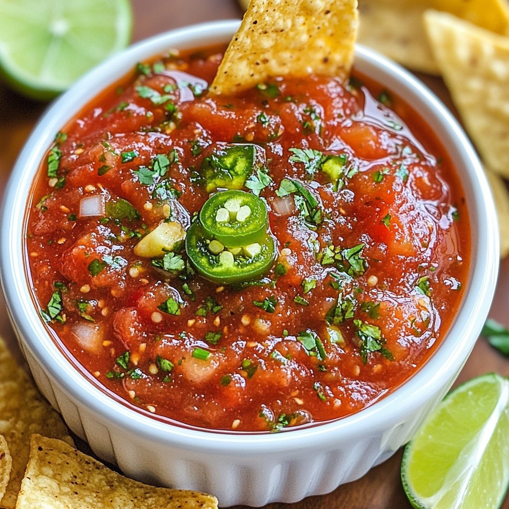 Spicy Mexican Salsa Roja with Grilled Tomatoes Recipe