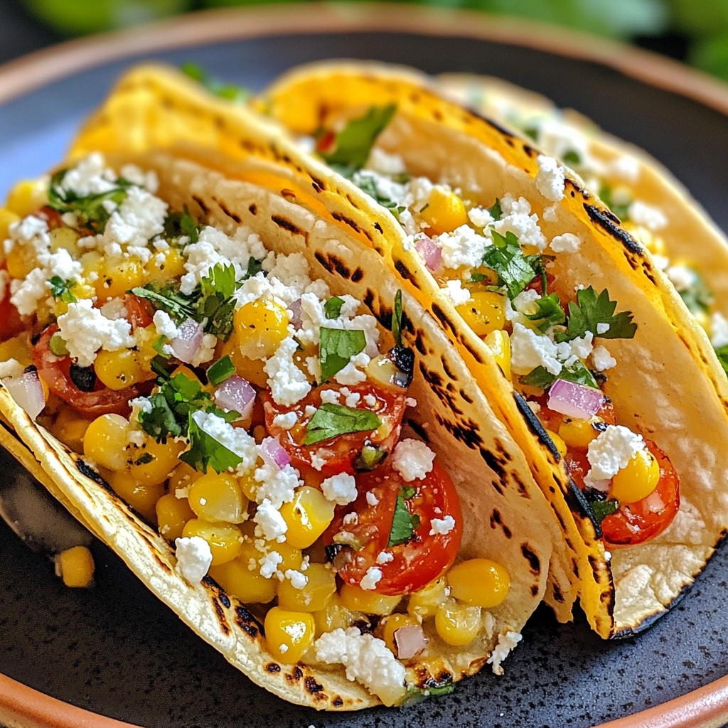 Grilled Mexican Street Corn Tacos with Cotija Cheese Delight