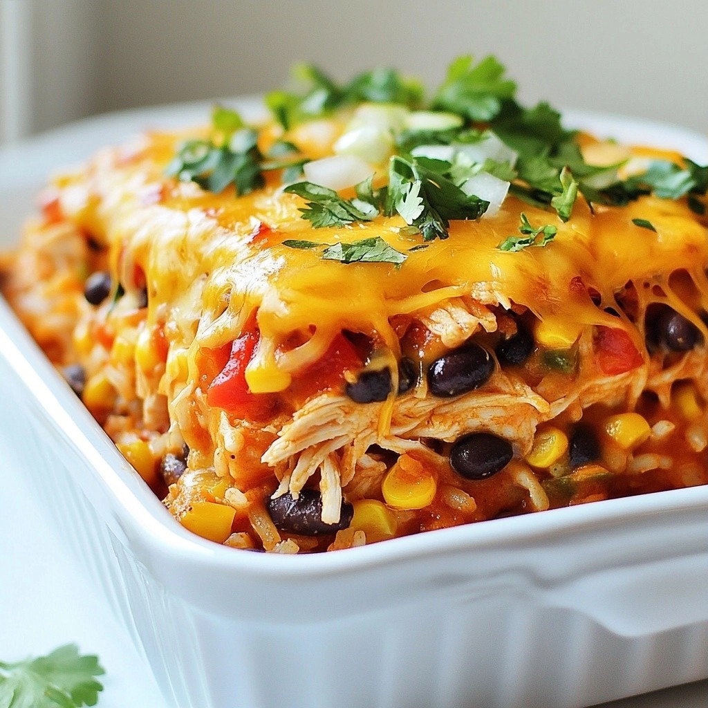 Cheesy Tex-Mex Chicken and Veggie Casserole Delight