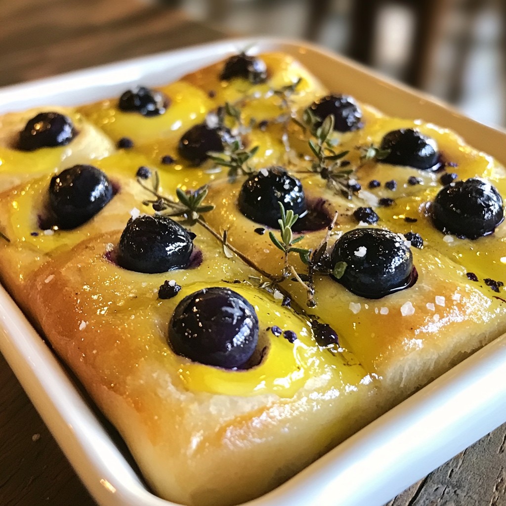 Lemon Blueberry Sourdough Focaccia Delightful Treat