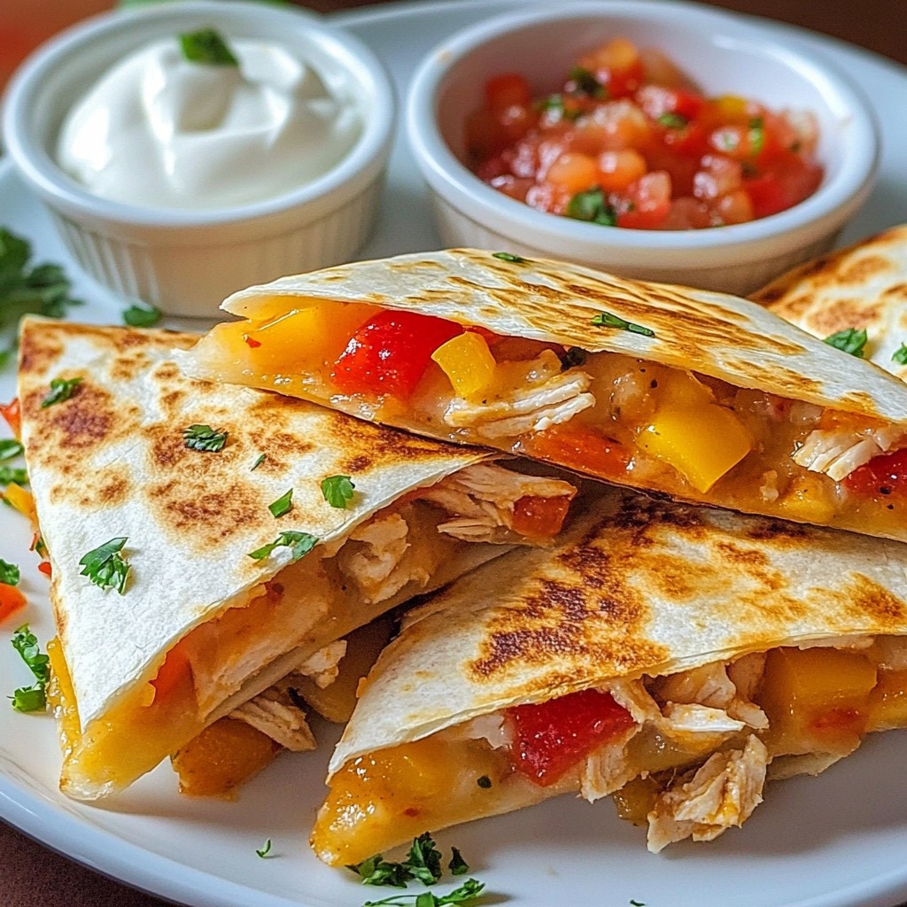 Savory Tex-Mex Chicken Quesadillas with Peppers Delight