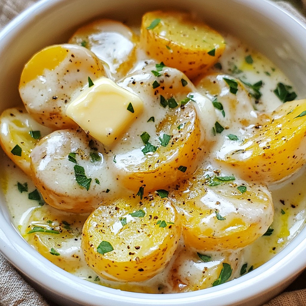 Creamy Garlic Baby Potatoes Simple and Savory Dish