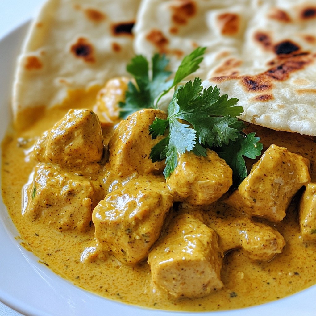 Savory Chicken Korma with Flatbread Easy Recipe