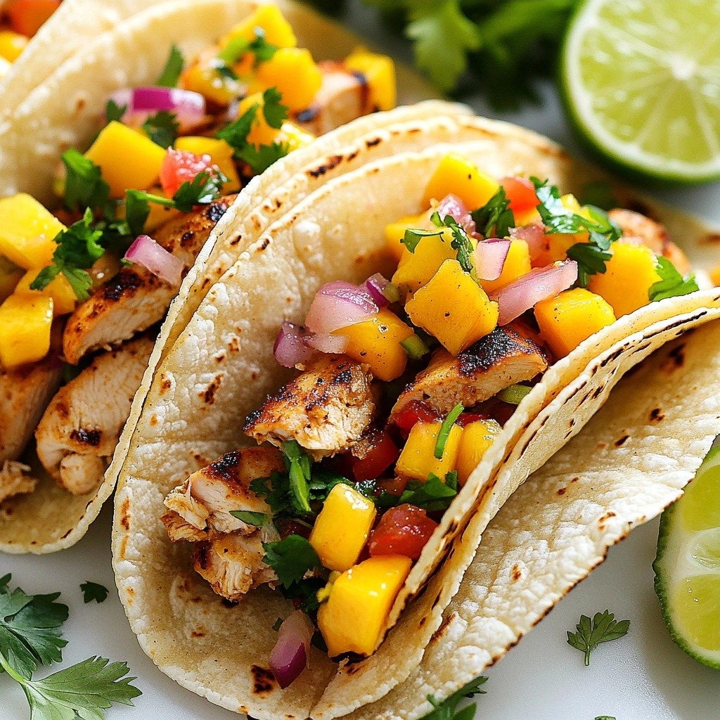 Savory Mexican Spiced Chicken Tacos with Mango Salsa