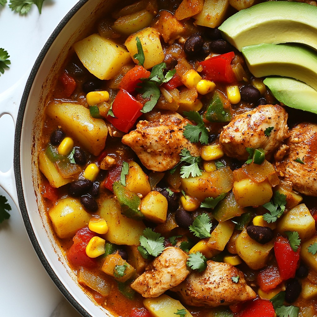 Hearty Tex-Mex Chicken and Potato Skillet Delight