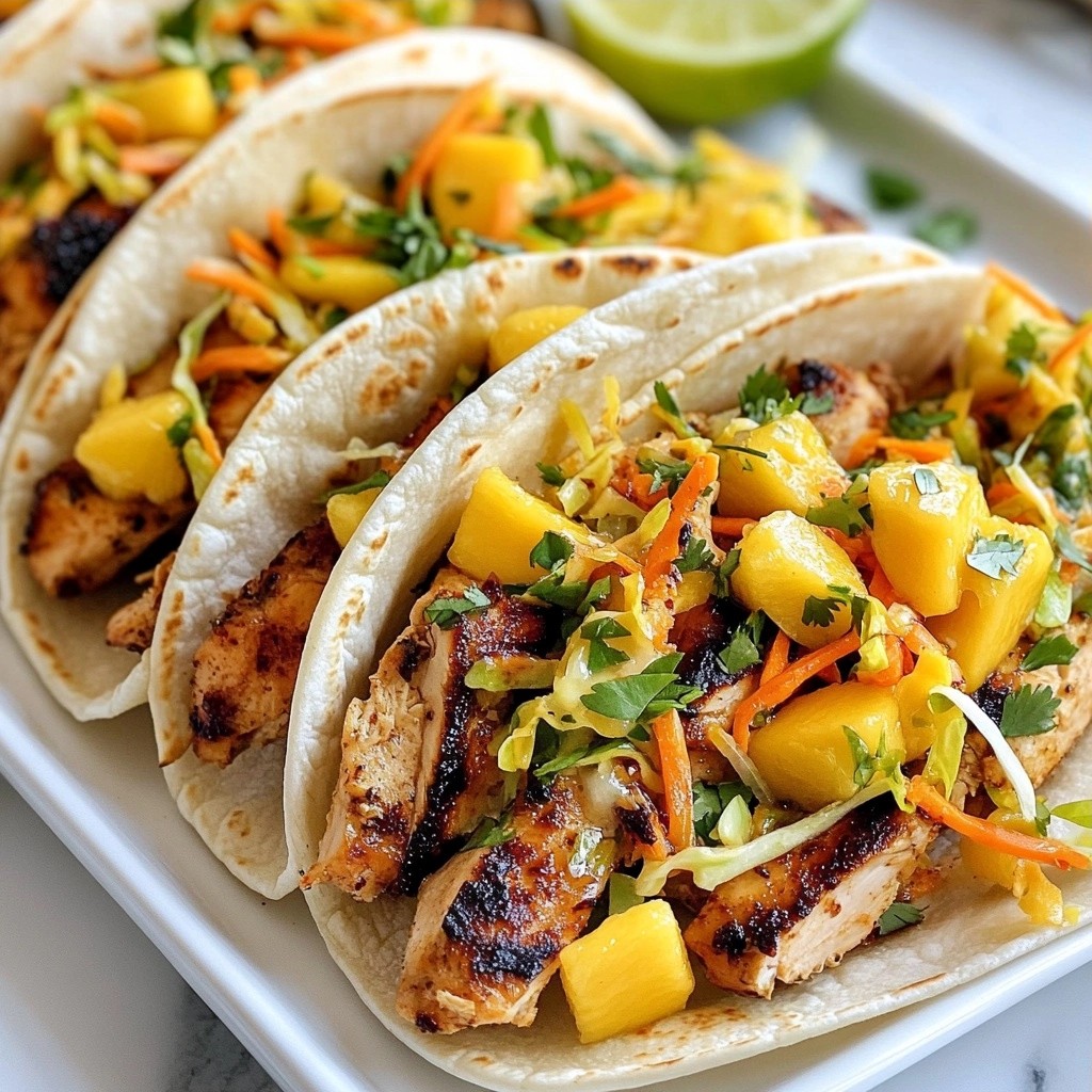 Sizzling Mexican Chicken Tacos with Mango Lime Slaw
