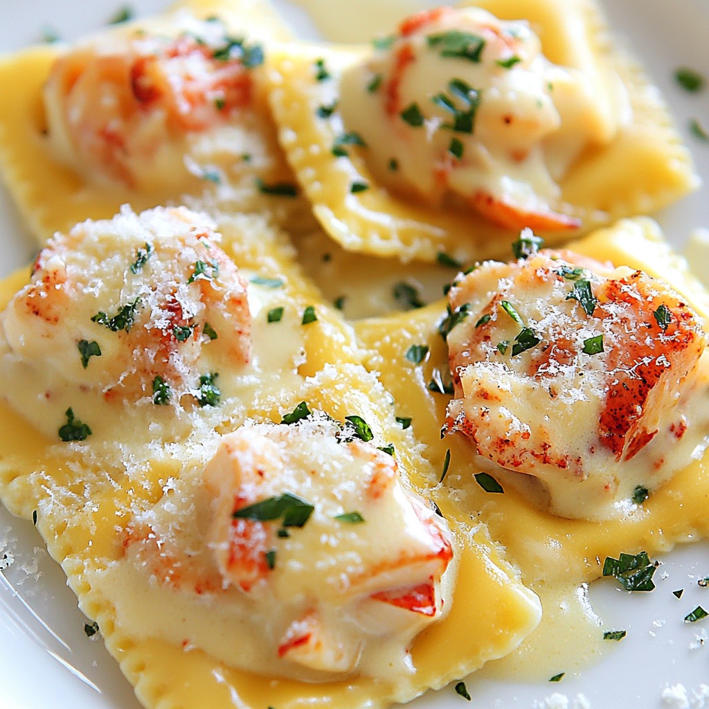 Lobster Ravioli in Garlic Butter Sauce Delight