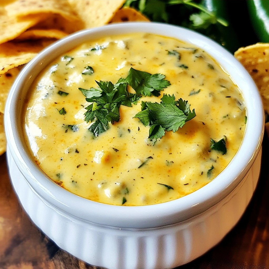 Creamy Mexican Roasted Poblano Queso Dip Delight