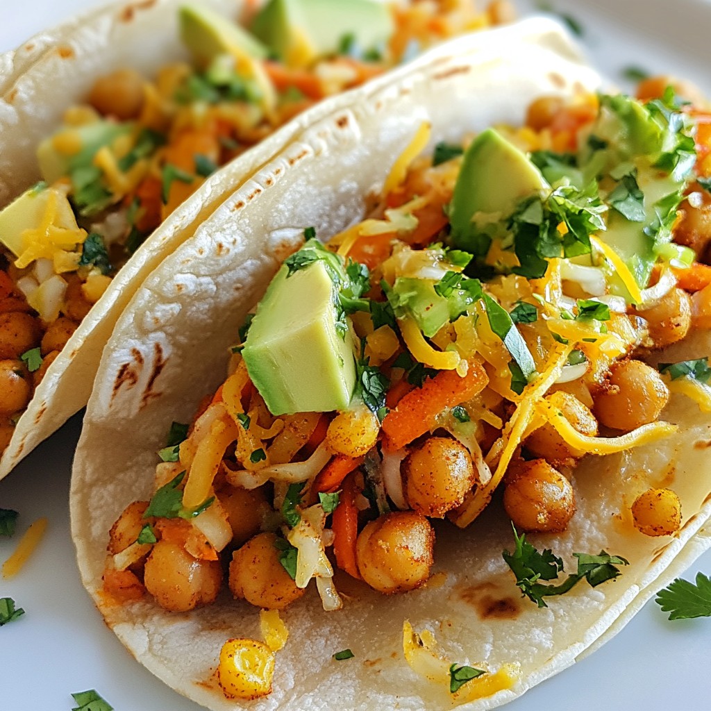 Spicy Tex-Mex Chickpea Tacos with Flavorful Slaw